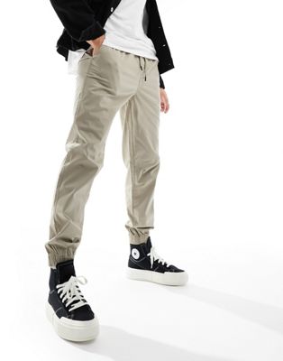 River Island pull on trousers in beige