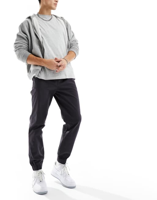 River Island pull on trousers in charcoal grey
