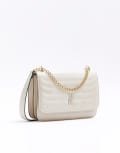 [River Island] River Island quilted chain shoulder bag in cream-White One Size Cream