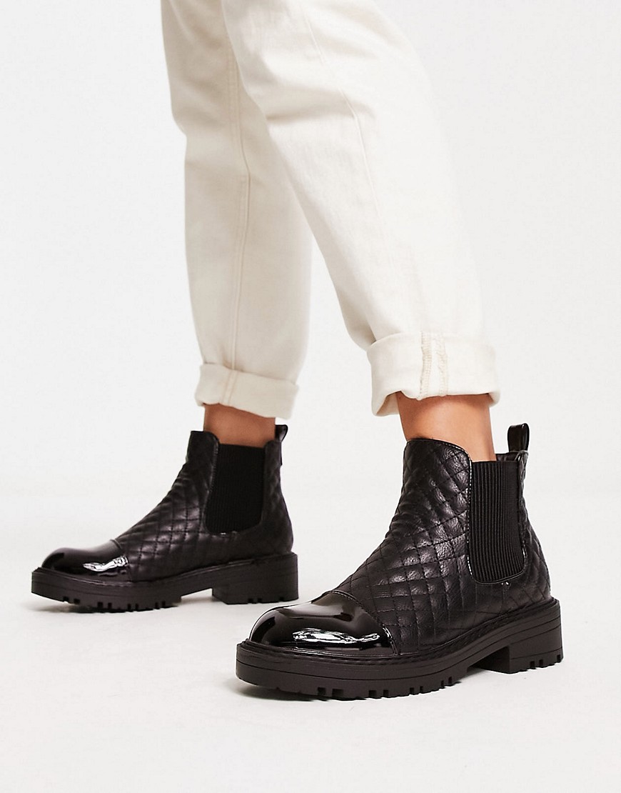 brandstof Kracht Arbitrage River Island Wide Fit Quilted Chelsea Boots In Black | ModeSens