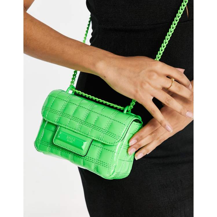 Lime green clutch shop bag river island