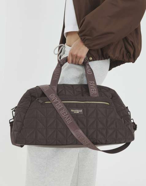 River Island Quilted holdall bag in brown - dark - view 1