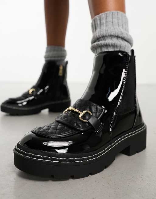 River island chunky patent ankle sale boot