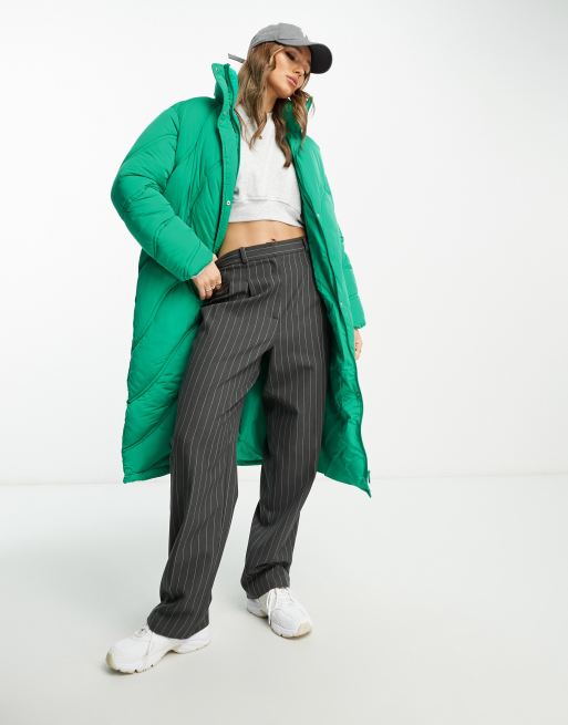 Green longline sale puffer coat