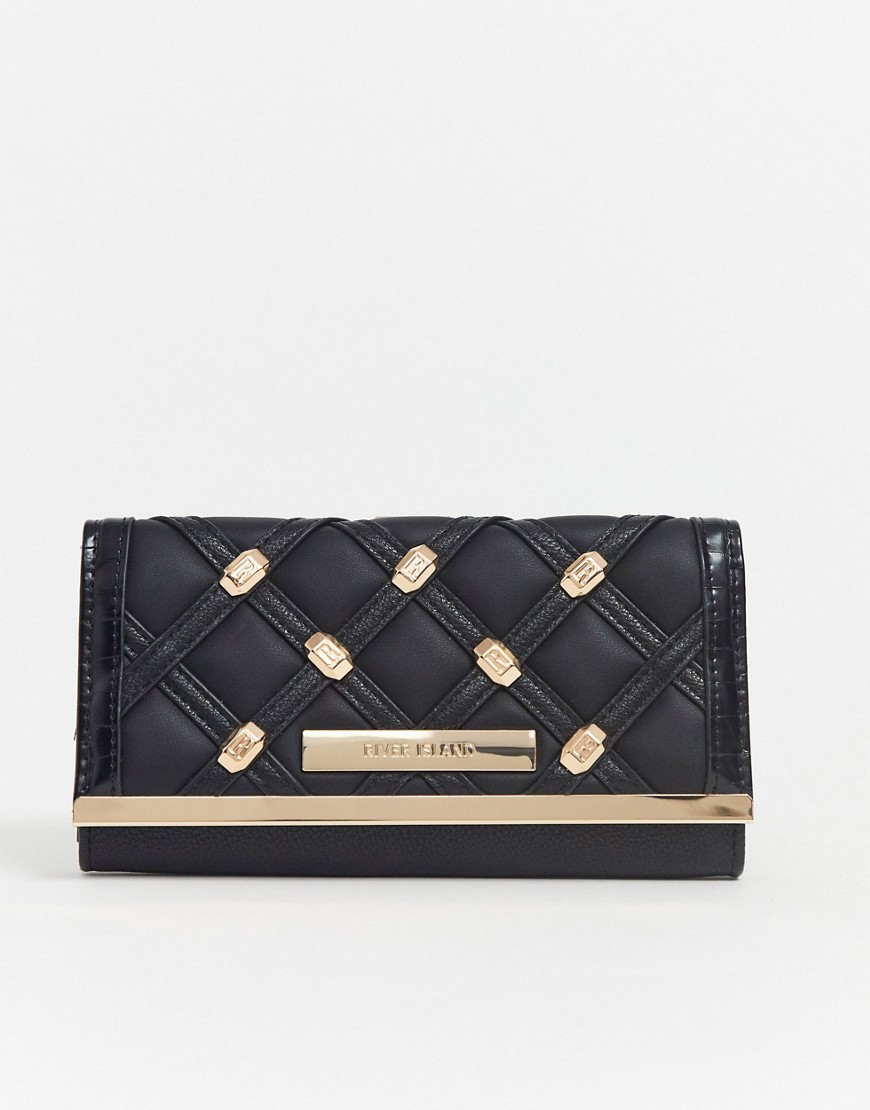 River Island quilted purse in black