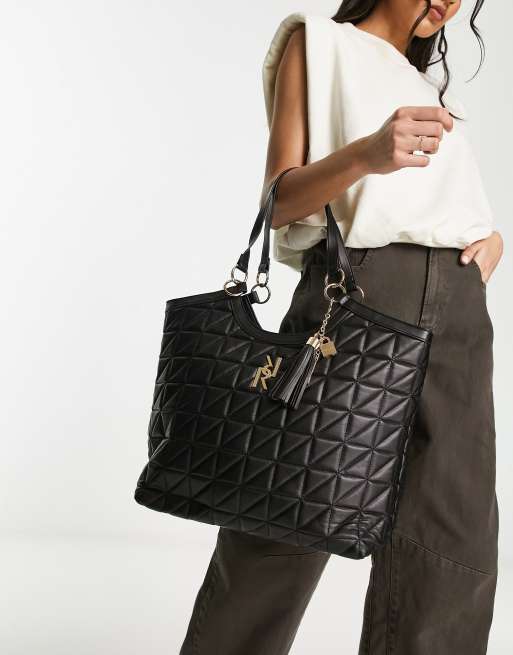 Buy River Island Quilted Black Shopper Bag from the Next UK online