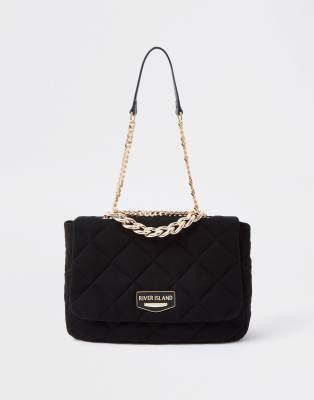 River Island QUILTED SHOULDER BAG - Handbag - black 