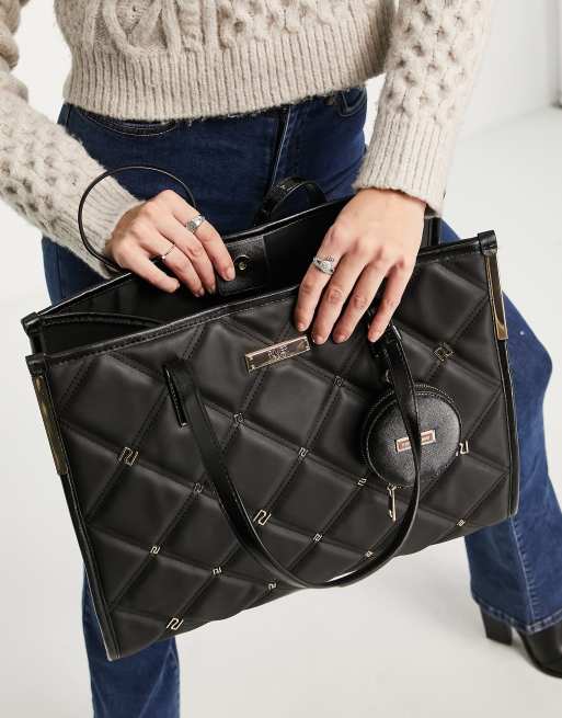 Buy River Island Quilted Black Shopper Bag from the Next UK online