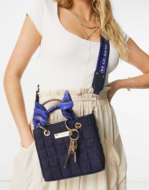 Navy Scarf Tote Bag