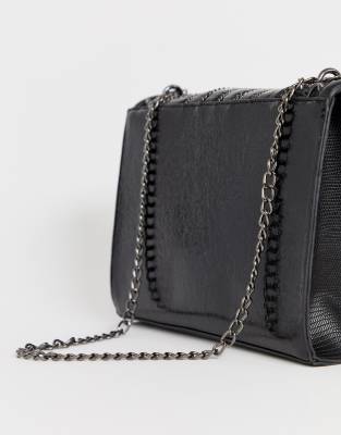 river island black quilted bag