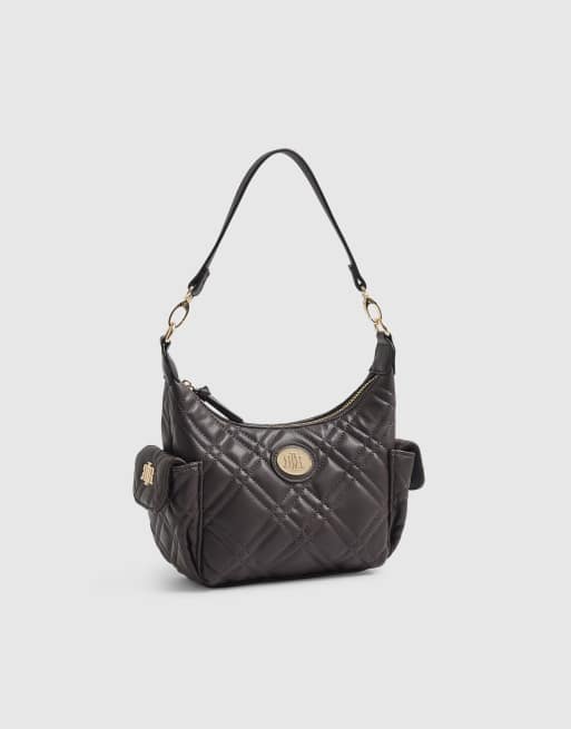 River Island Quilted utility crossbody bag in brown, 2 of 4