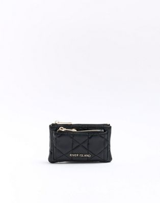 River Island Quilted zip pouch in black - ASOS Price Checker