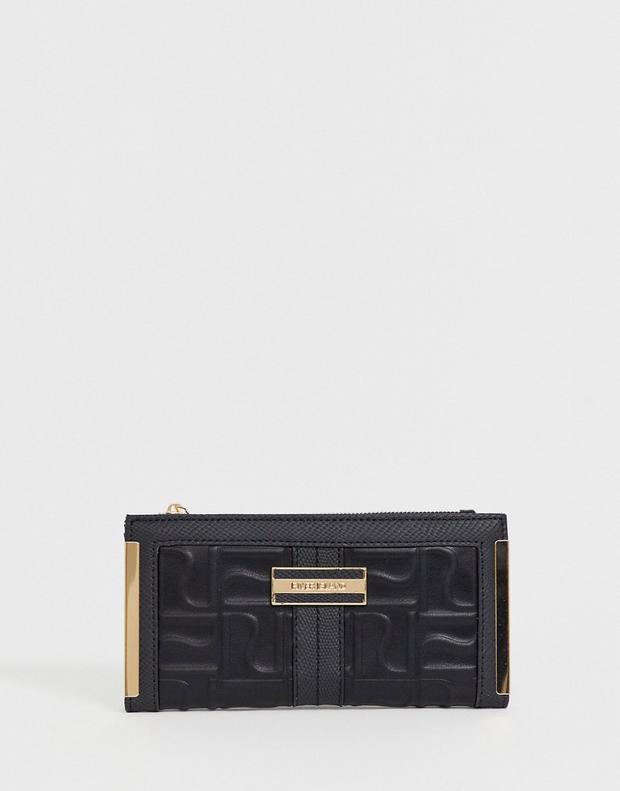 River Island quilted zip top purse in black