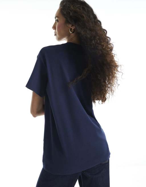 River Island Quirky motif beaded t-shirt in navy, 4 of 4