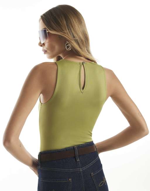 River Island Racer bodysuit in green, 4 of 4