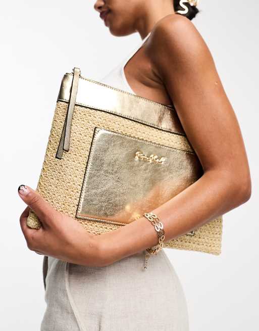 River island gold clutch bag new arrivals