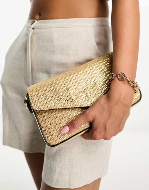 River island cheap gold clutch bag