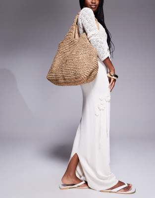 River Island Raffia Tote Bag