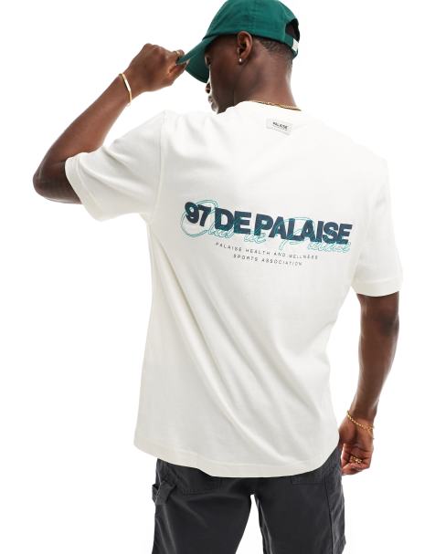 River Island - Råhvid T-shirt med 'Palaise'-print på ryggen - view 1