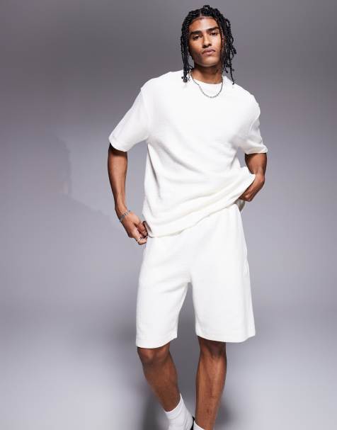 River Island - Råhvide shorts med tekstur - Del af sæt - view 1