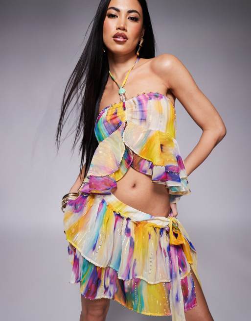 River Island rara mini skirt in bright purple - part of a set
