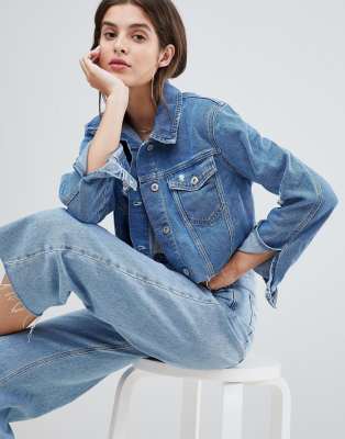 asos cropped denim jacket