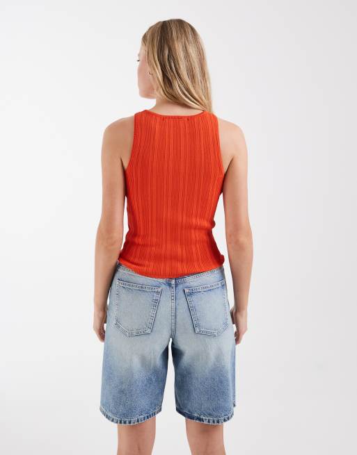 River Island - Rød ribstrikket vest, 4 af 4
