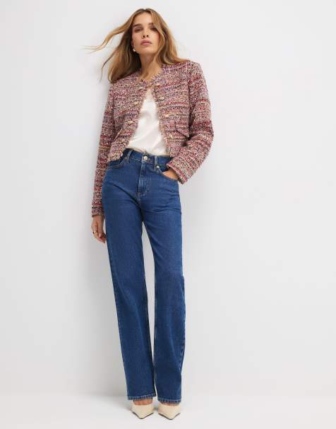 River Island Red boucle edge to jacket in brown - view 1