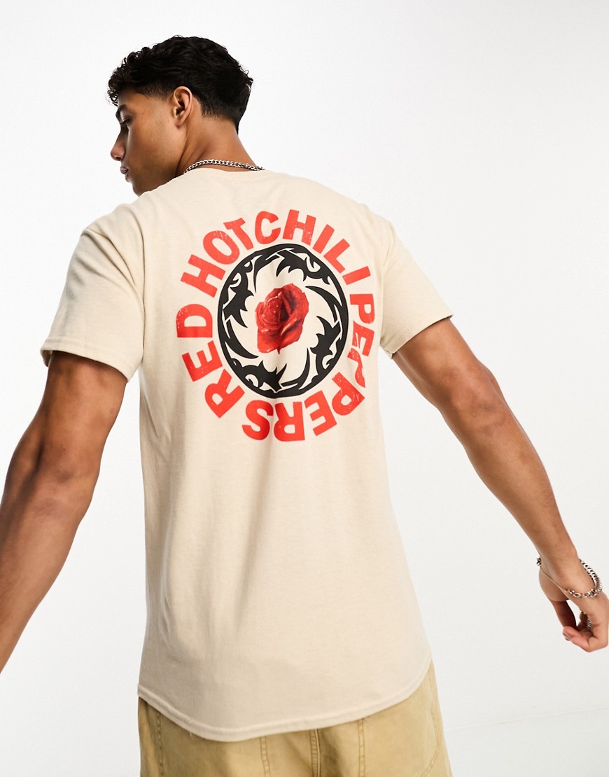 River Island Red Hot Chilli Peppers t-shirt in ecru-White