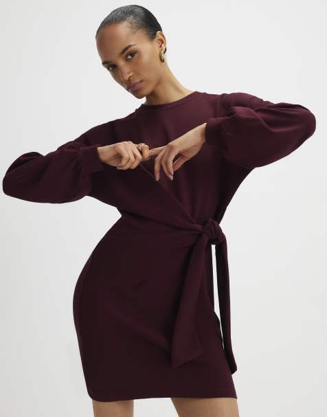 River Island Red knot side mini dress in burgundy - view 1