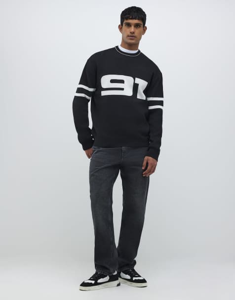 River Island Regular fit 91 sports sweatshirt in black - view 1
