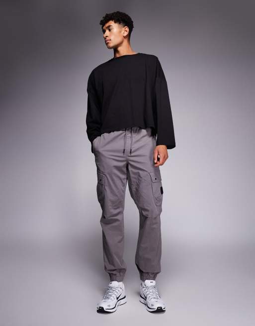 River Island regular fit cargo in dark grey, 2 of 5