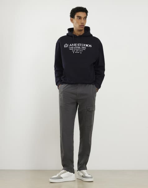 River Island Regular fit cargo trousers in grey - dark