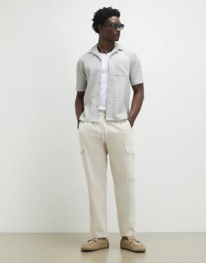 River Island Regular fit cargo trousers in stone