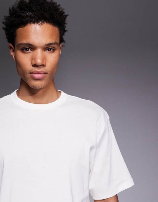 River Island regular fit clean essential T-shirt in cream, 5 of 5
