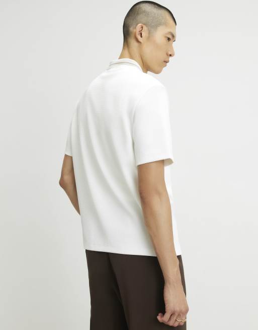River Island Regular fit cotton buttoned shirt in white, 4 of 4