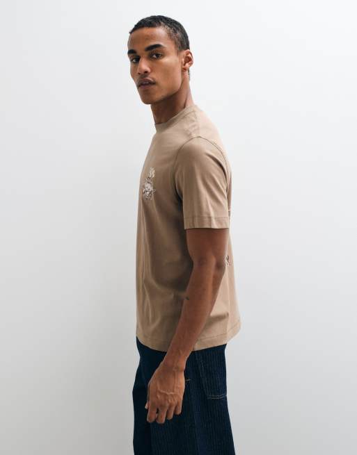 River Island Regular fit cotton floral t-shirt in brown, 4 of 5