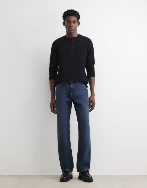 River Island Regular fit cotton henley neck t-shirt in black, 3 of 4
