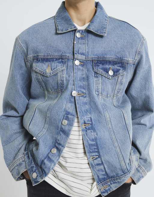 River Island Regular fit denim jacket in blue