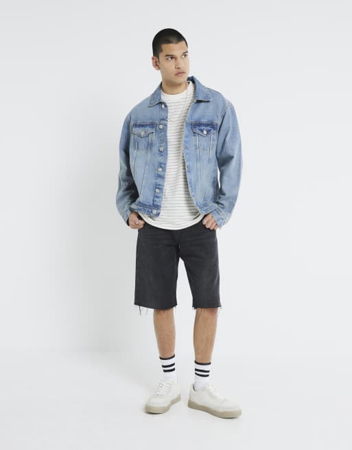 River Island Regular fit denim jacket in blue | ASOS