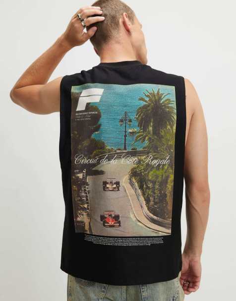 River Island Regular fit f1 car scenic tank top in black - view 1
