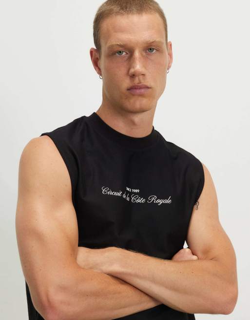 River Island Regular fit f1 car scenic tank top in black, 2 of 4