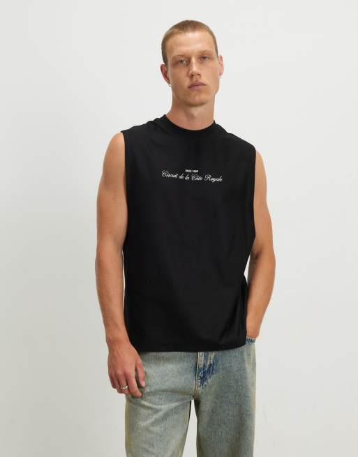 River Island Regular fit f1 car scenic tank top in black, 3 of 4