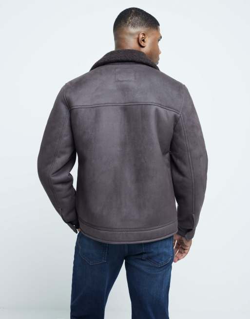 River island sherpa jacket hotsell