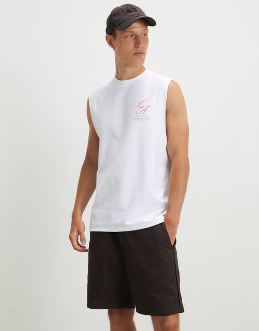 River Island Regular fit la palm tree car tank top in white, 2 of 4