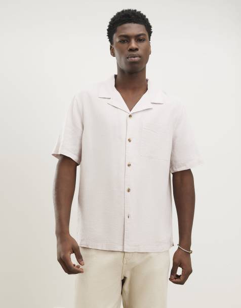 River Island Regular fit linen blend shirt in pink - view 1