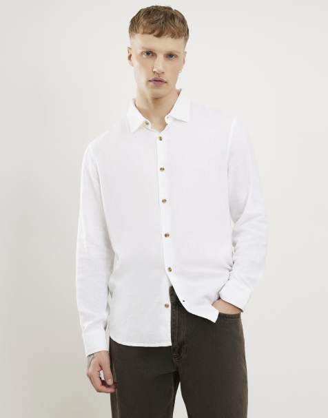 River Island Regular fit linen blend shirt in white - view 1