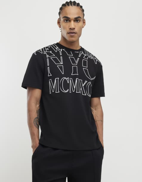 River Island Regular fit nyc mcmxii t-shirt in black - view 1