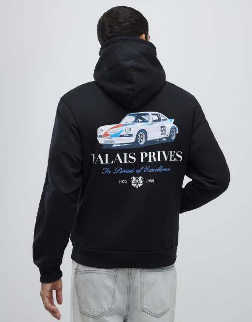 River Island Regular fit palais prives hoodie in black
