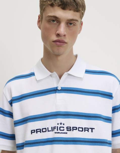 River Island Regular fit prolific stripe polo shirt in white - view 1